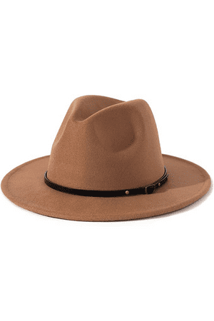 Women Belt Buckle Fedora Hat