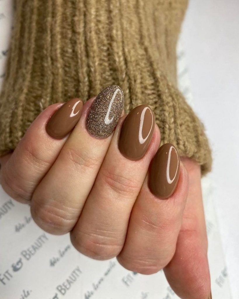 Glossy Brown nails