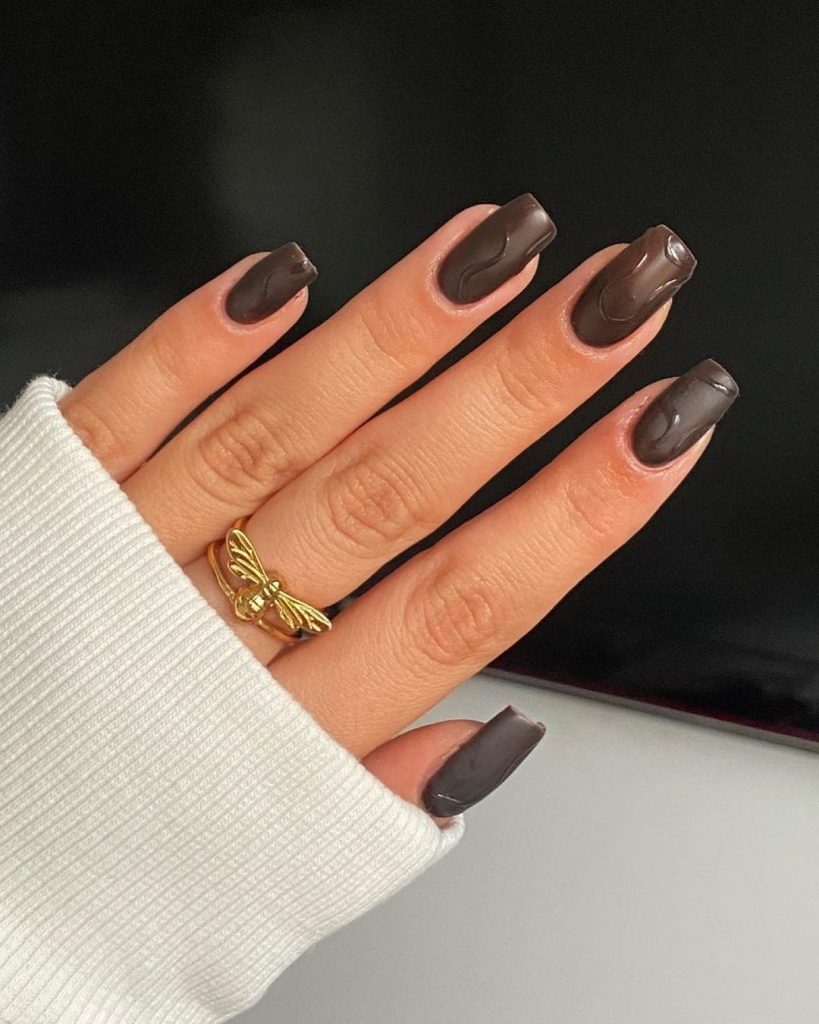 Matte Chocolate Nails