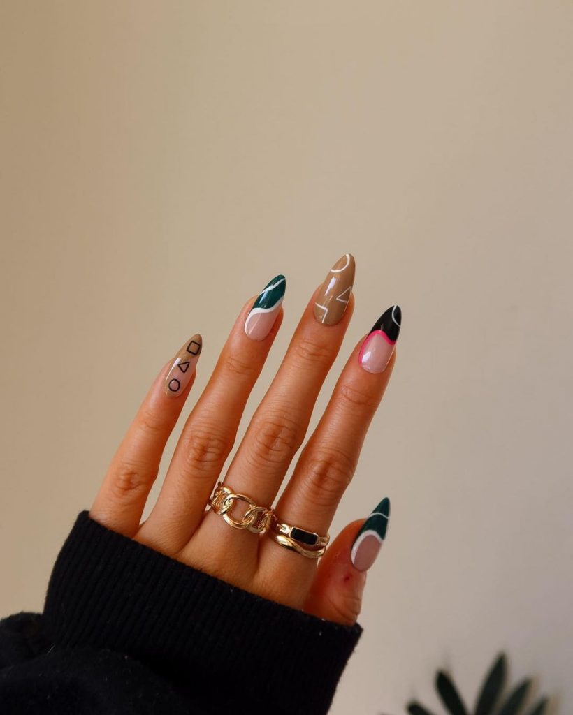 Abstract Autumn Nails