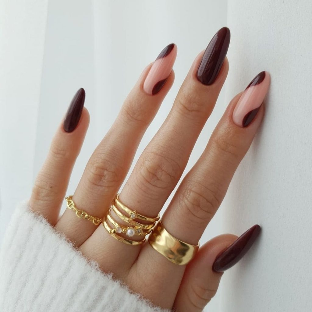 Dark Brown Nail Art