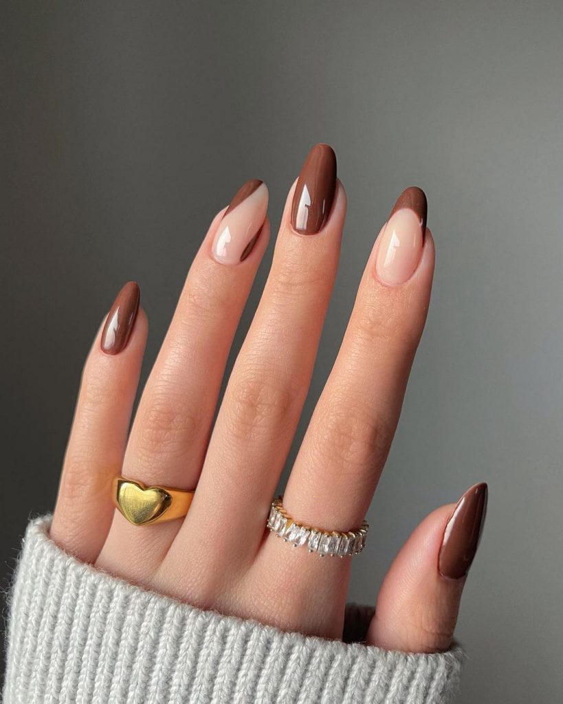 Brown Almond Nails