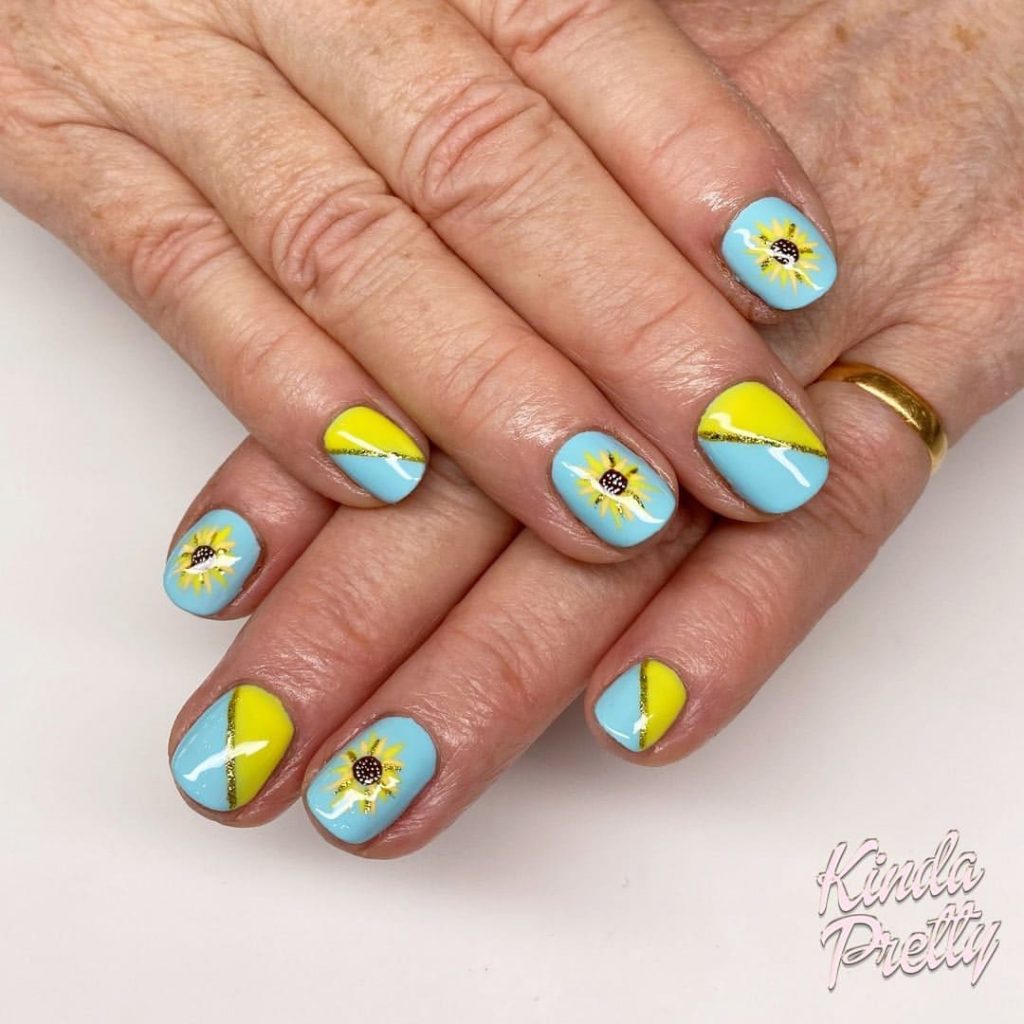 Sunflower Gel Nail Art