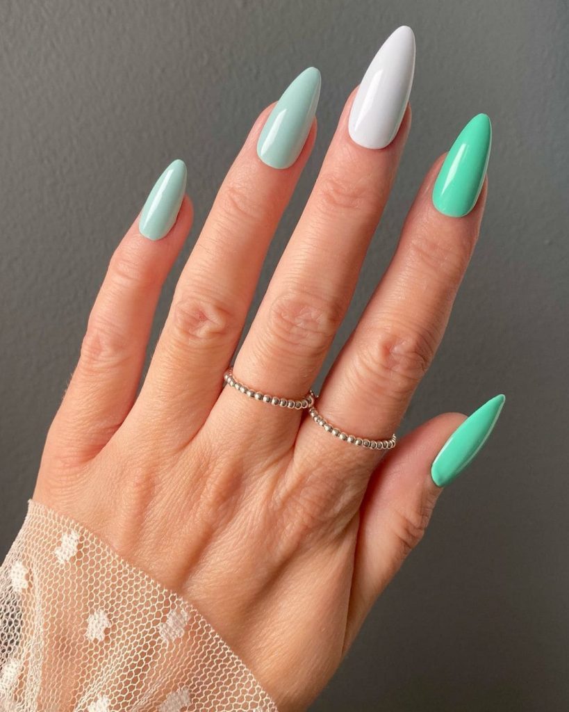 green combo gel spring nails