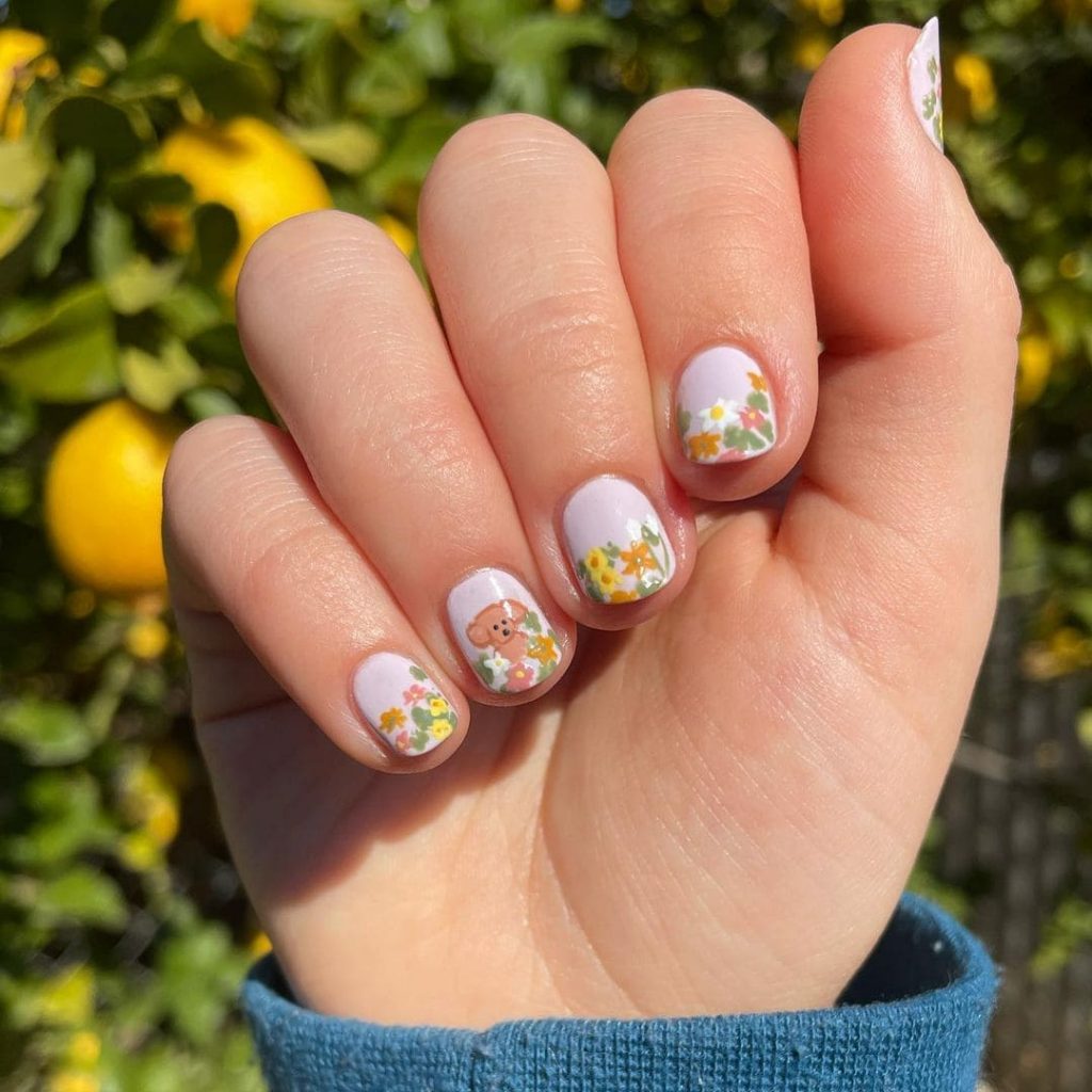 Poodle Spring Nail Design