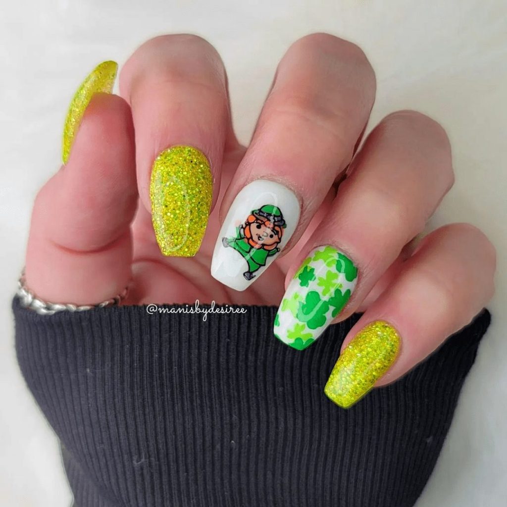 Grinch Design St Patrick's Nail