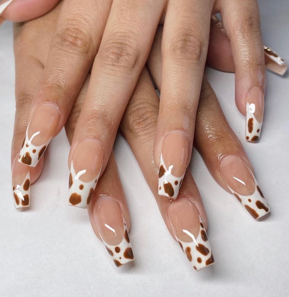 Cow Print Nail Tips 