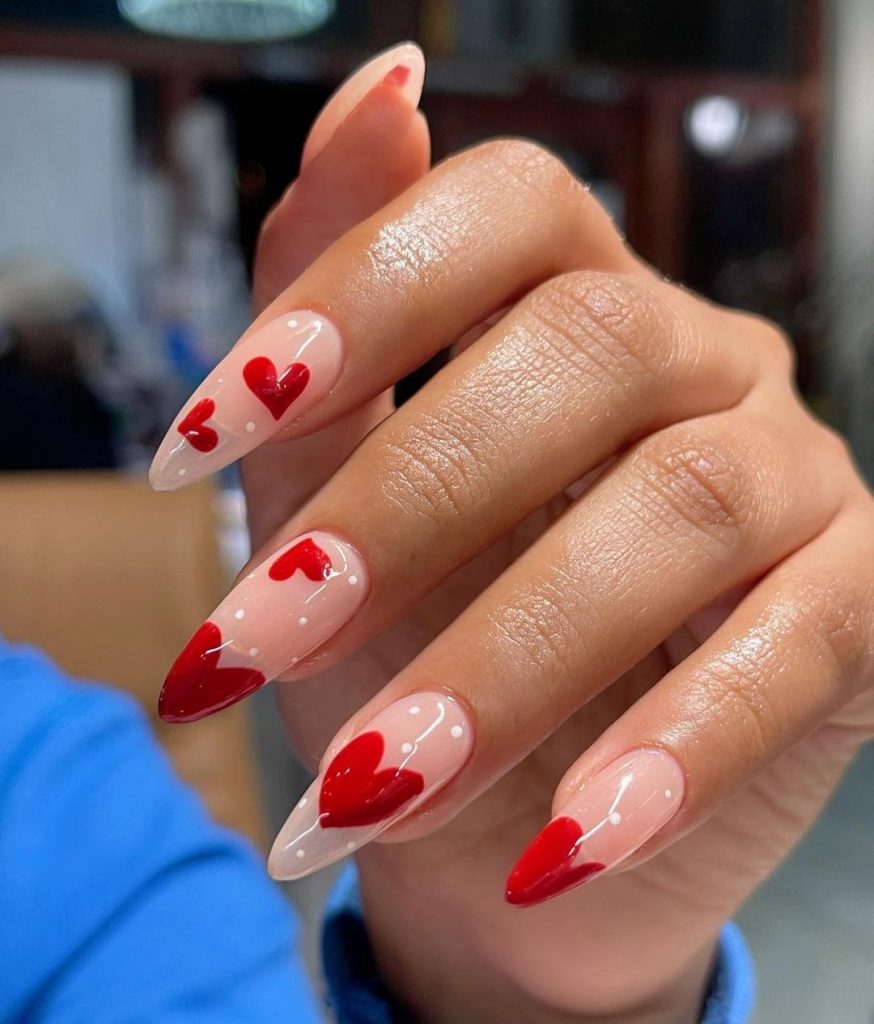 This simple heart nail design will make your nails unique and admirable