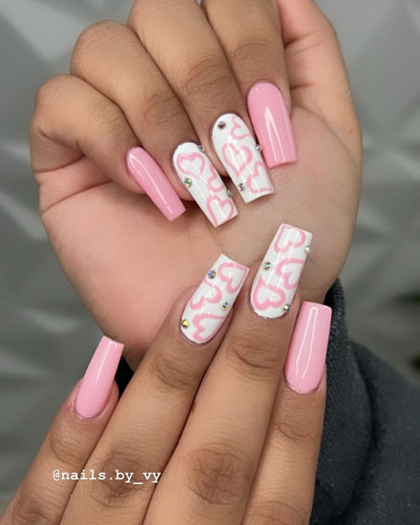  If you need a sexy valentine's nail design, here you have one