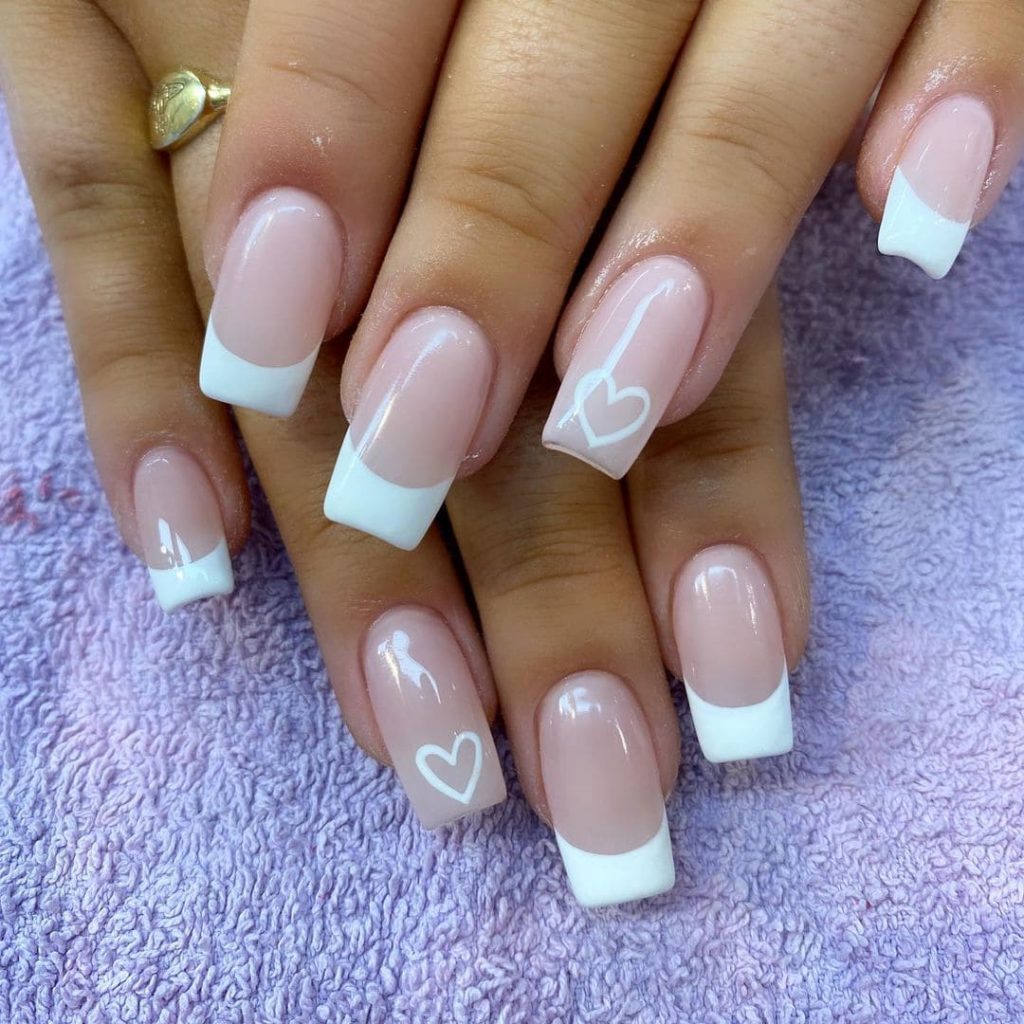 If you love simple heart nail designs, you will love this one