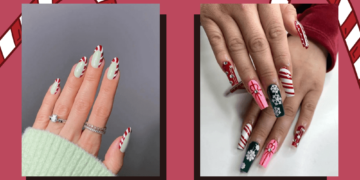 30 Beautiful Christmas Candy Cane Nails You’ll Love